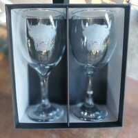 Highland Cow Etched Wine Glass