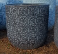 Patterned Outdoor Pot Flower Dk-Gr