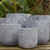 Patterned Outdoor Pot Tropical D50