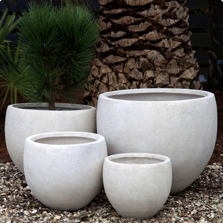 Rustic Egg Planter Pure White D40cm