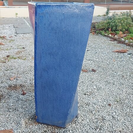 Twisted Blue Glazed Pot D39 x H84cm